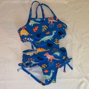Cat & Jack Blue Dinosaur Print One Piece Swimsuit